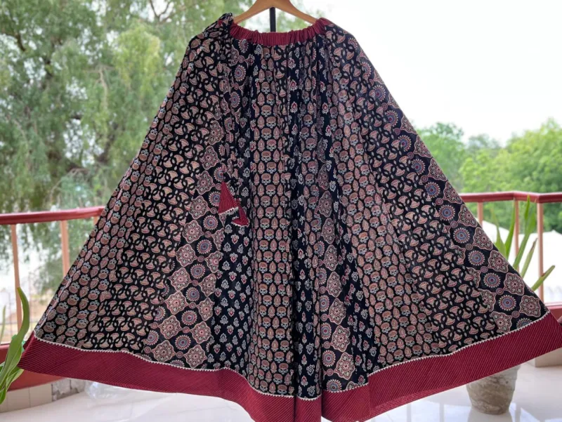 Exclusive Ajrakh Print Kalidaar Skirt view 6