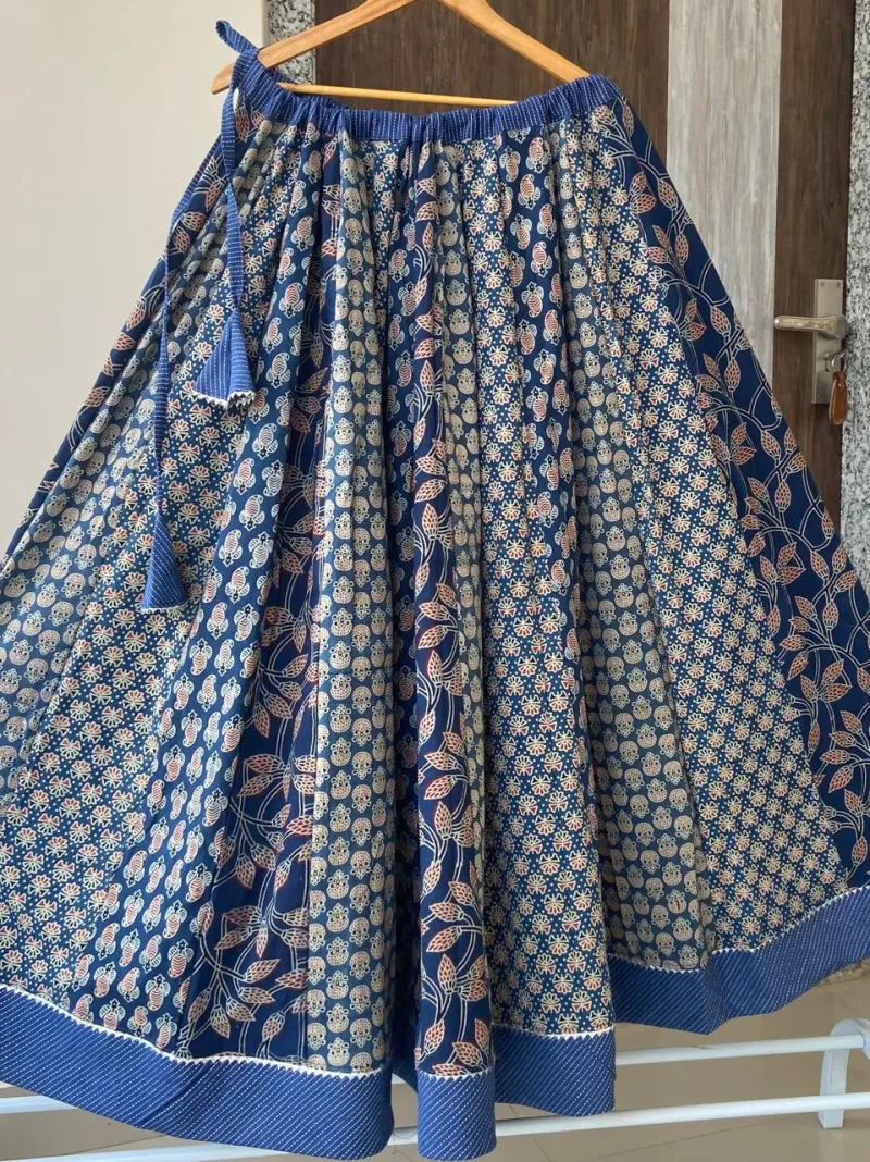 Exclusive Ajrakh Print Kalidaar Skirt view 7