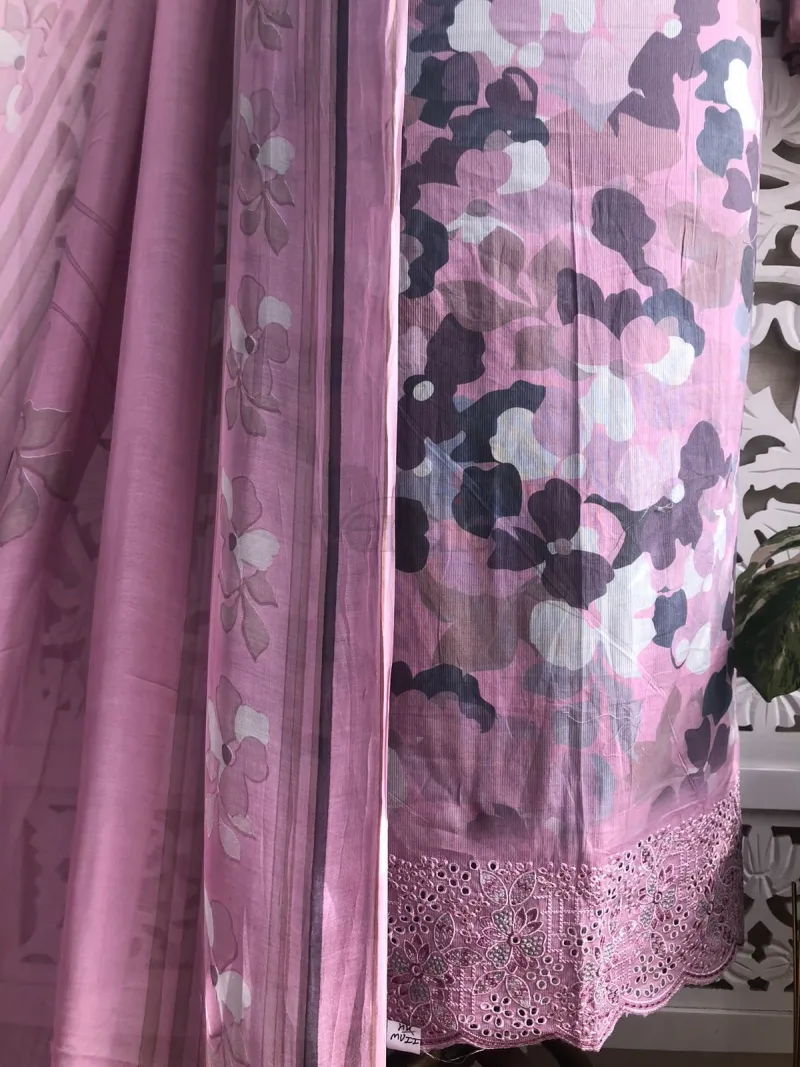 Cotton Suit with Muslin Dupatta(Unstitched Material) view 6