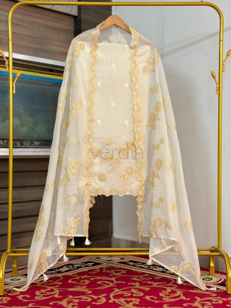 Premium Mal Chanderi Tissue Suit Collection (unstitched Material)