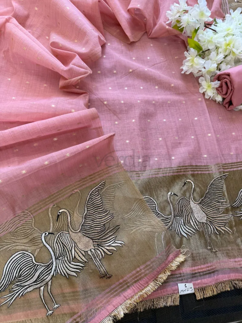 Mal Chanderi Suit Set (Unstitched Material) view 2
