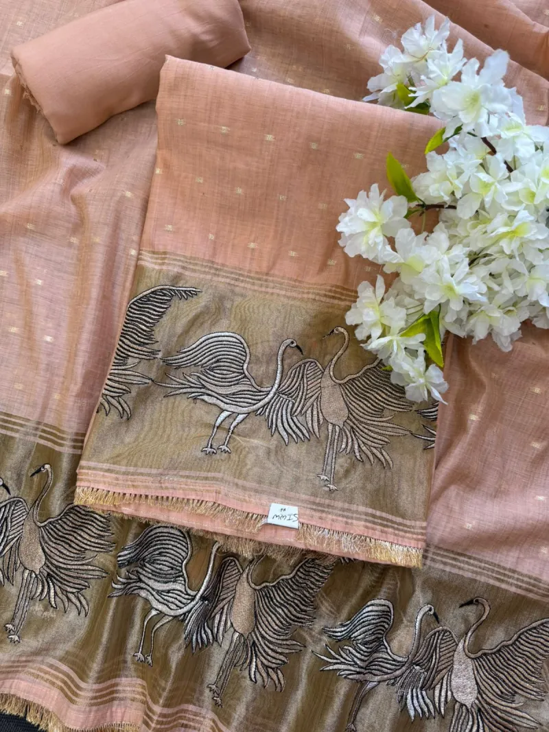 Mal Chanderi Suit Set (Unstitched Material)