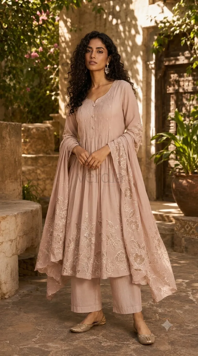 Mul Chanderi Kurta Set