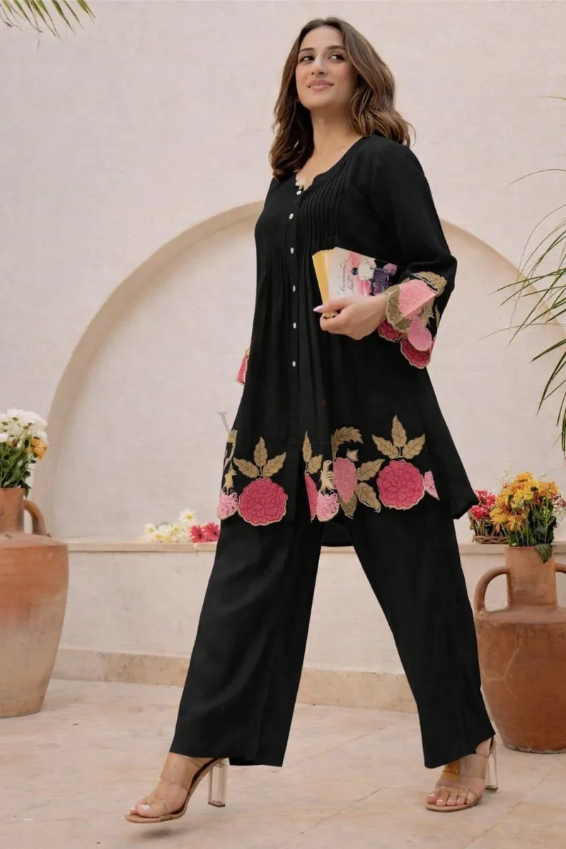 Premium Mul Cotton Co-Ord Set with Embroidery