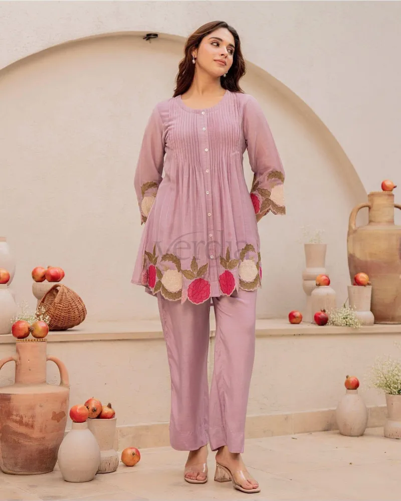 Premium Mul Cotton Co-Ord Set with Embroidery
