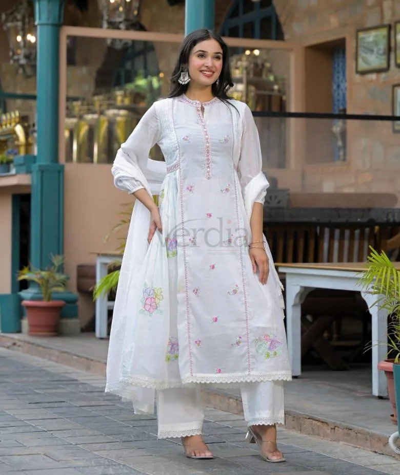 Three-Piece Pure Mal Chanderi Set