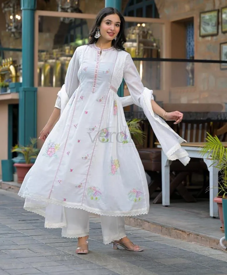Three-Piece Pure Mal Chanderi Set view 5