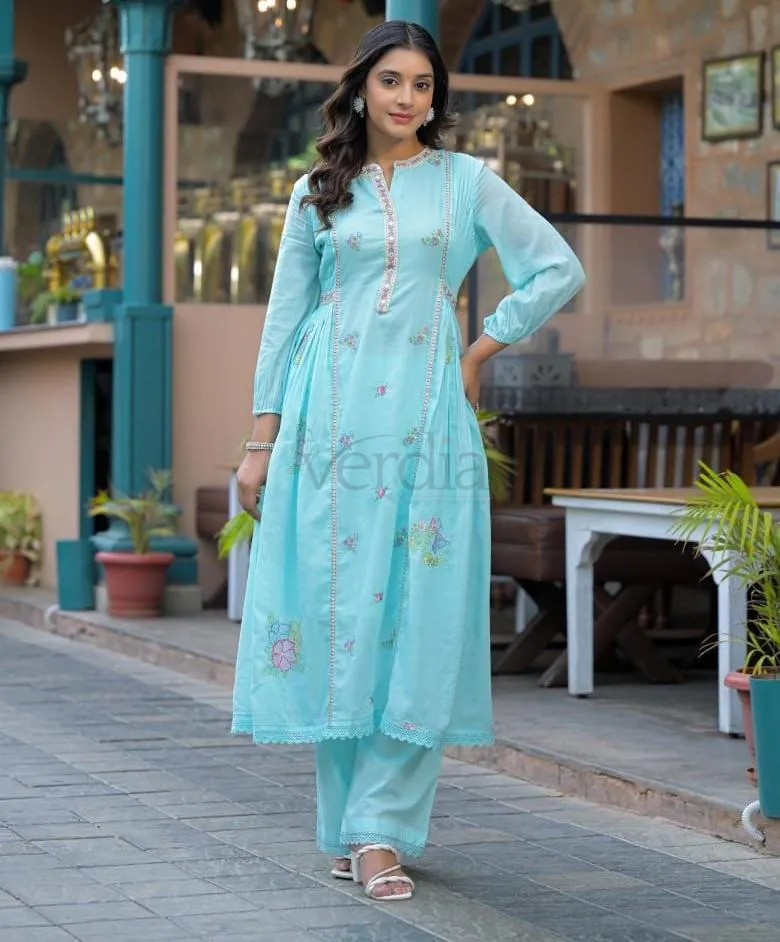 Three-Piece Pure Mal Chanderi Set view 6