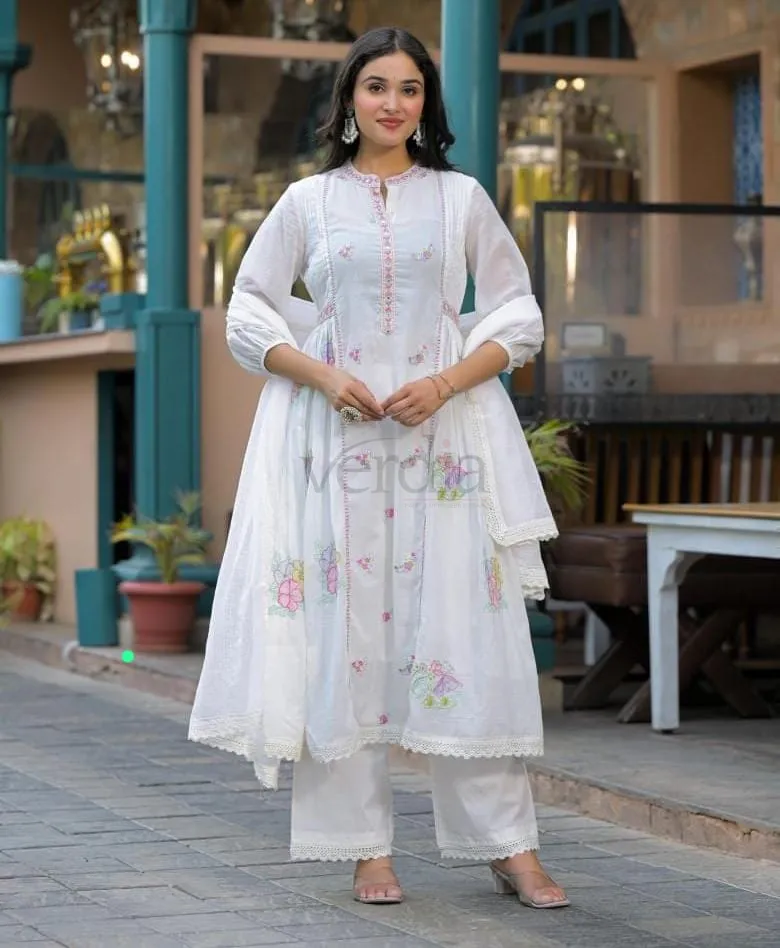 Three-Piece Pure Mal Chanderi Set view 8