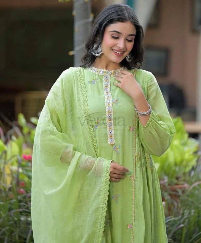 Three-Piece Pure Mal Chanderi Set view 10