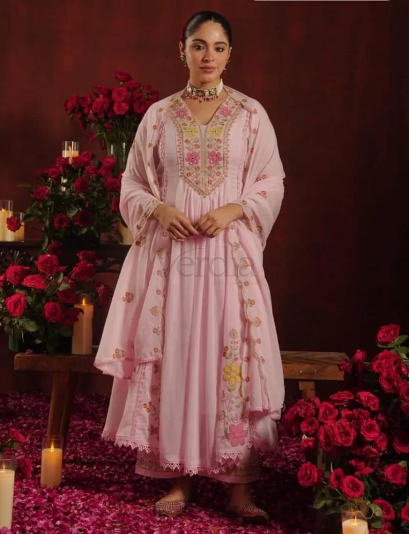 Mal Cotton Anarkali Kurti Set view 3