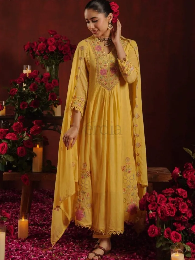 Mal Cotton Anarkali Kurti Set view 6