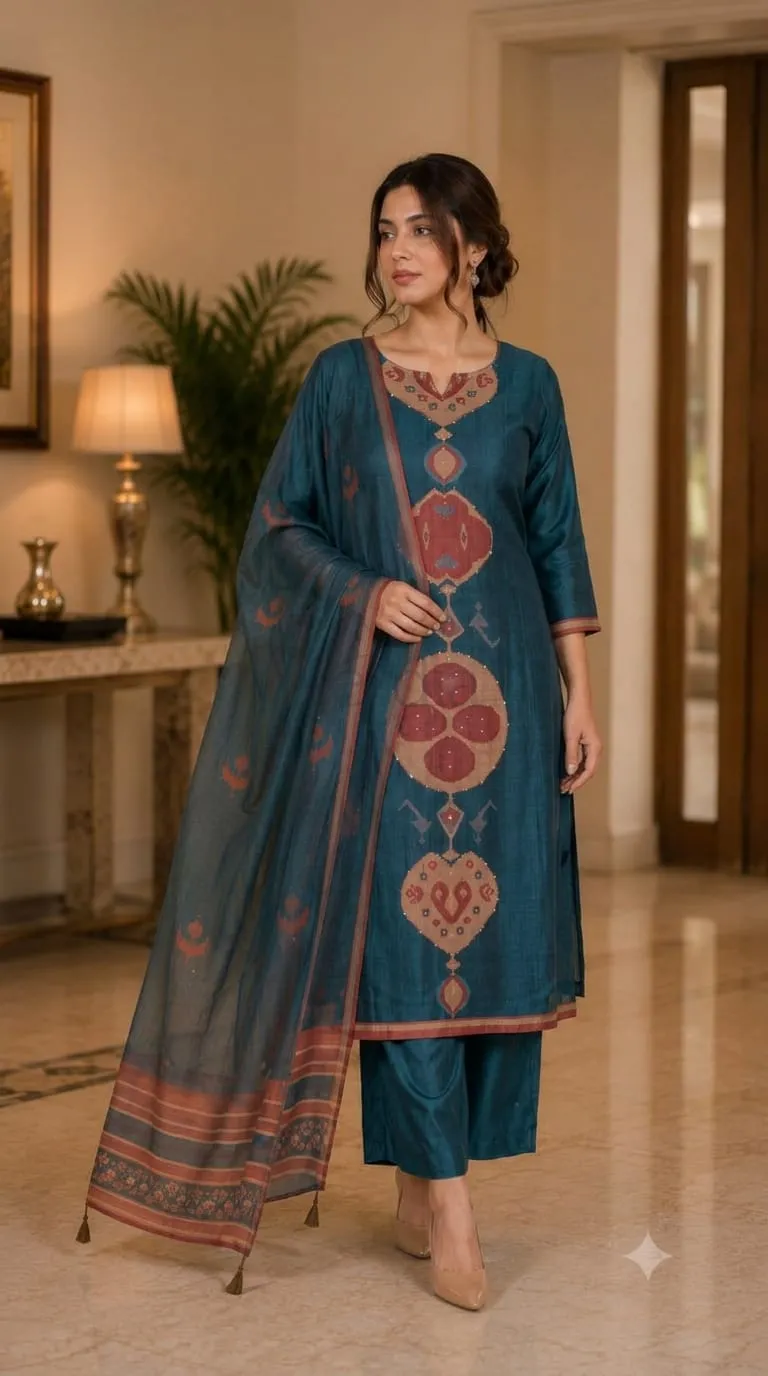 Premium Chanderi Silk Kurta Set