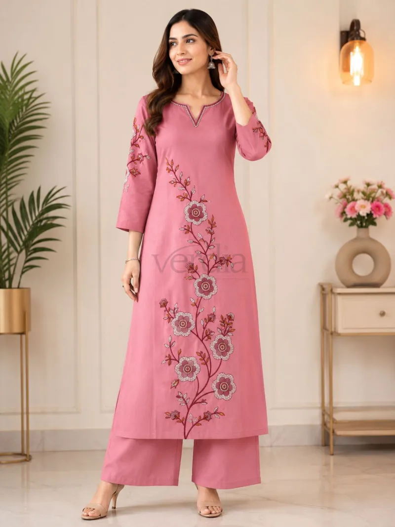 Co-ord Set Kurti (Straight Cut) with Plazo view 6