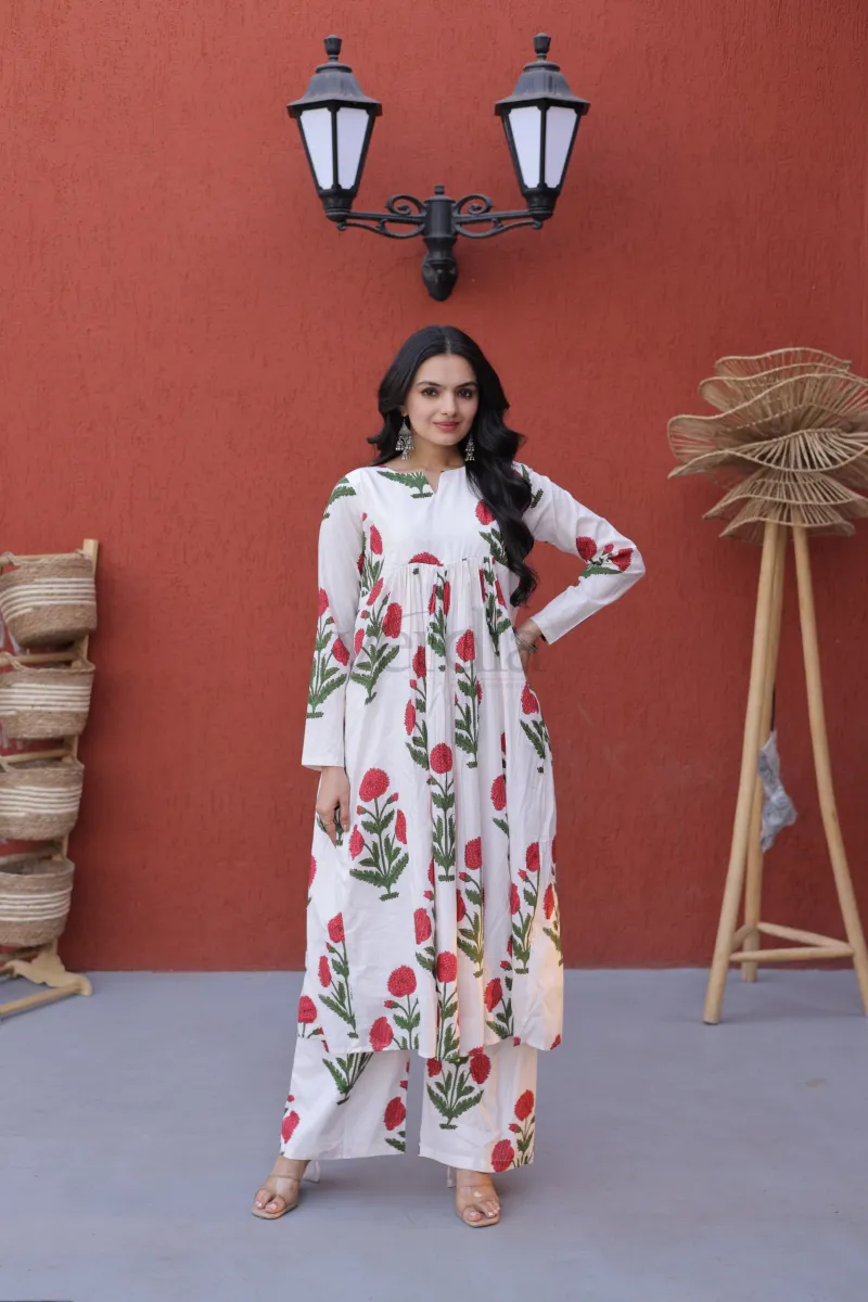 Premium Printe Cotton Kurti Set view 5