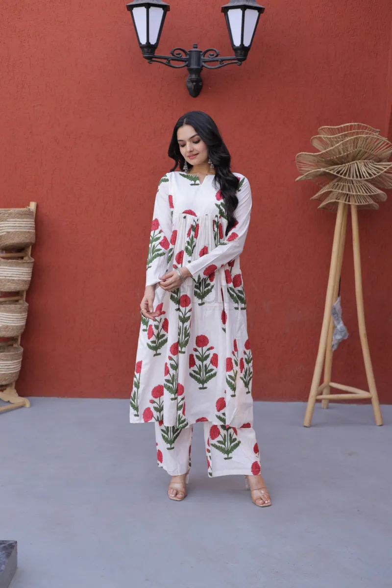 Premium Printe Cotton Kurti Set view 6
