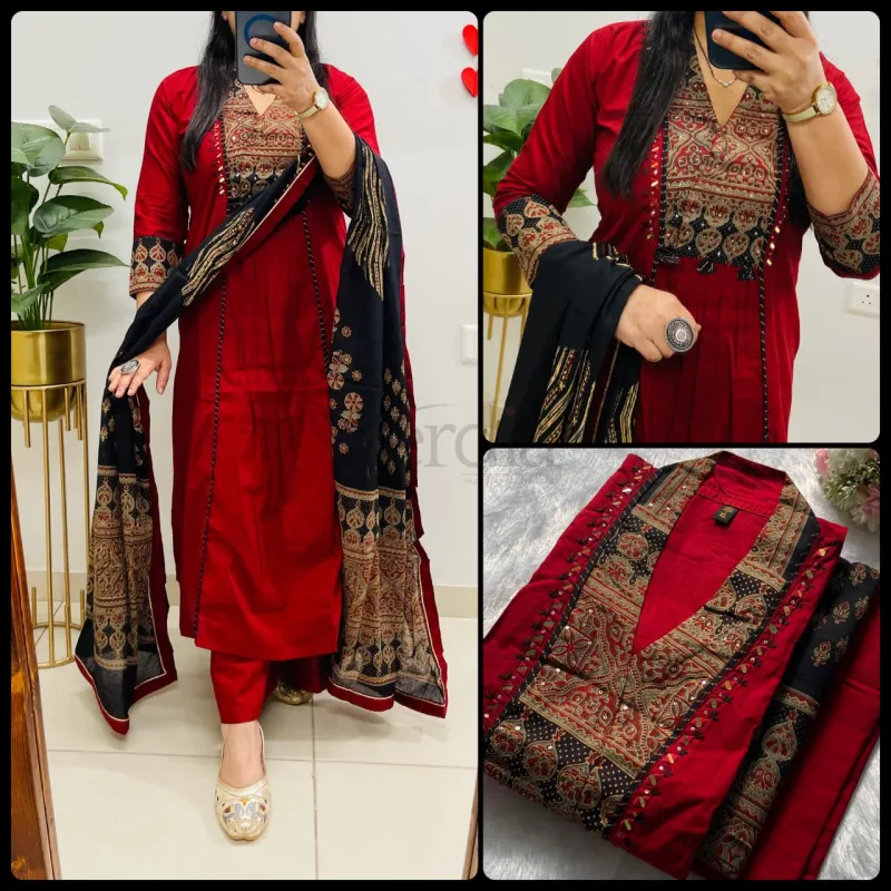 Flared Suit in Premium Dhabu Cotton view 3