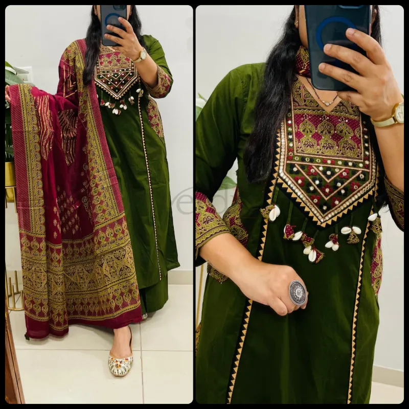 Royal Designer Ethnic Suit in Dhabu Cotton view 2