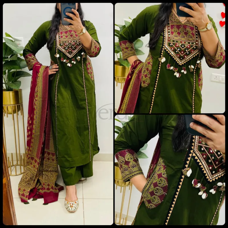 Royal Designer Ethnic Suit in Dhabu Cotton