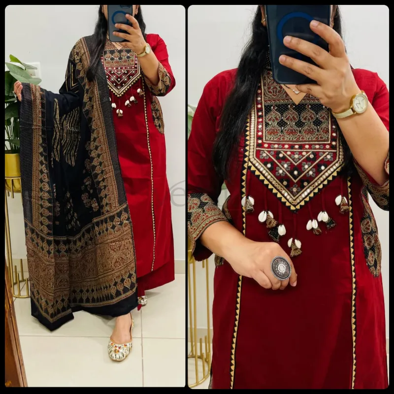 Royal Designer Ethnic Suit in Dhabu Cotton view 5