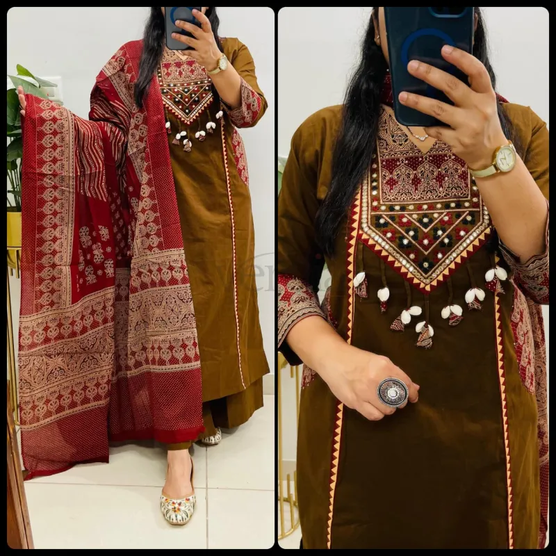 Royal Designer Ethnic Suit in Dhabu Cotton view 7