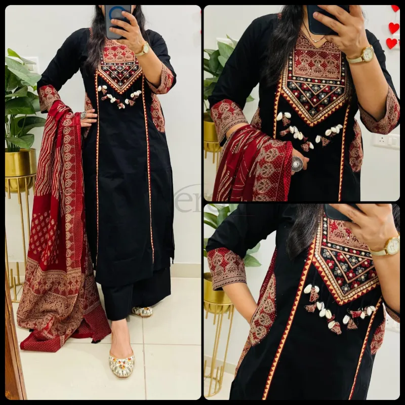 Royal Designer Ethnic Suit in Dhabu Cotton view 9