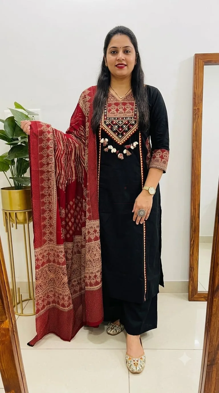 Royal Designer Ethnic Suit in Dhabu Cotton