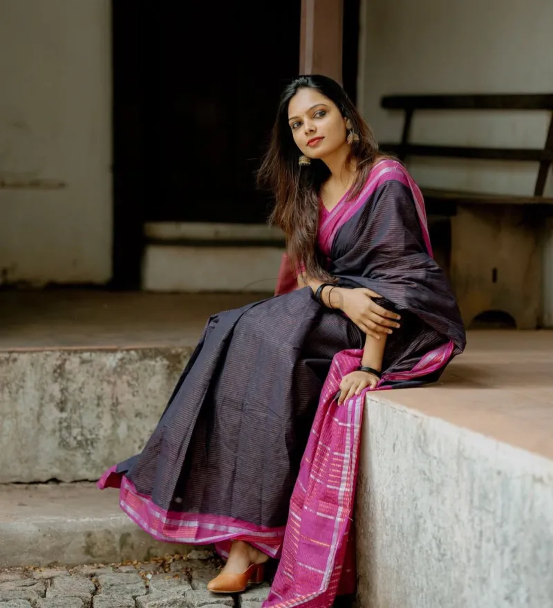 Kota Tissue Silk Saree with Copper Zari Weave
