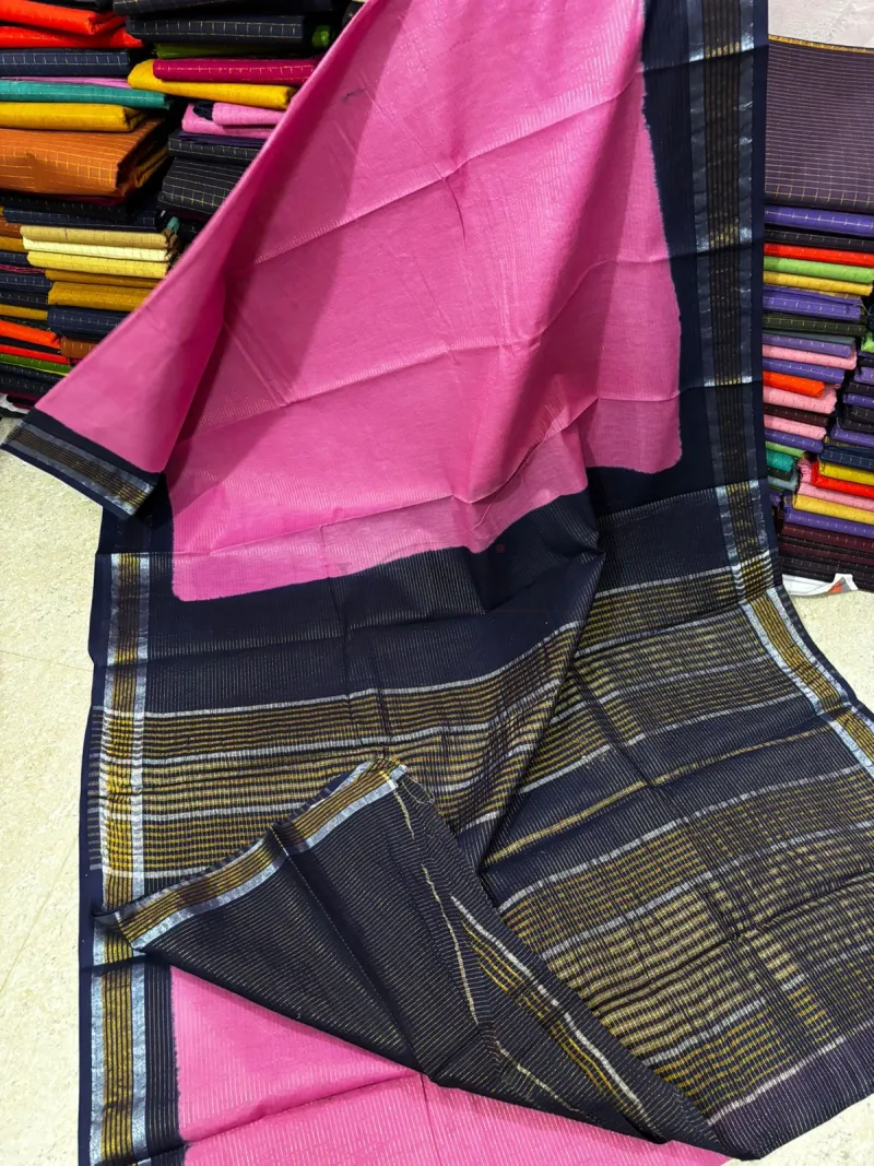 Kota Tissue Silk Saree with Copper Zari Weave view 4