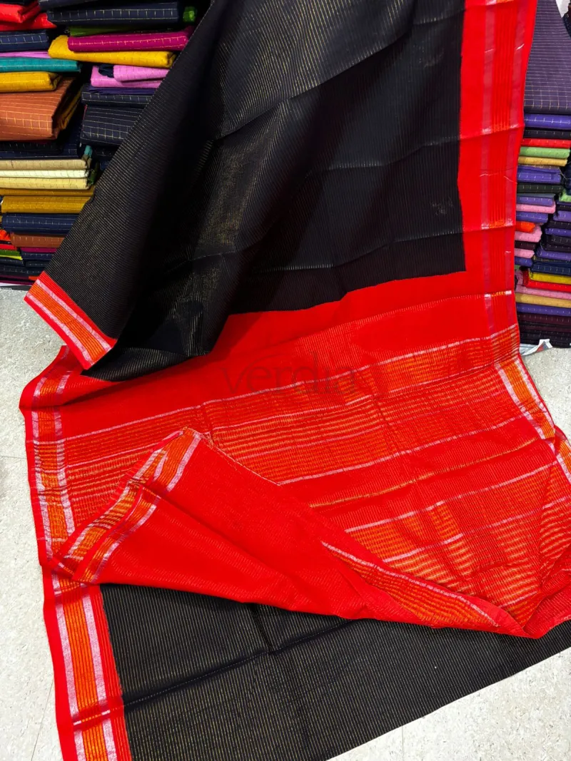 Kota Tissue Silk Saree with Copper Zari Weave view 6