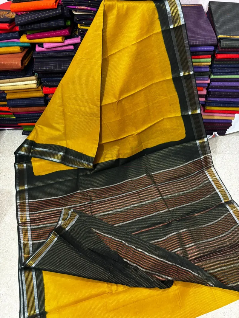 Kota Tissue Silk Saree with Copper Zari Weave view 8