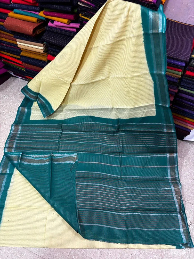Kota Tissue Silk Saree with Copper Zari Weave view 9