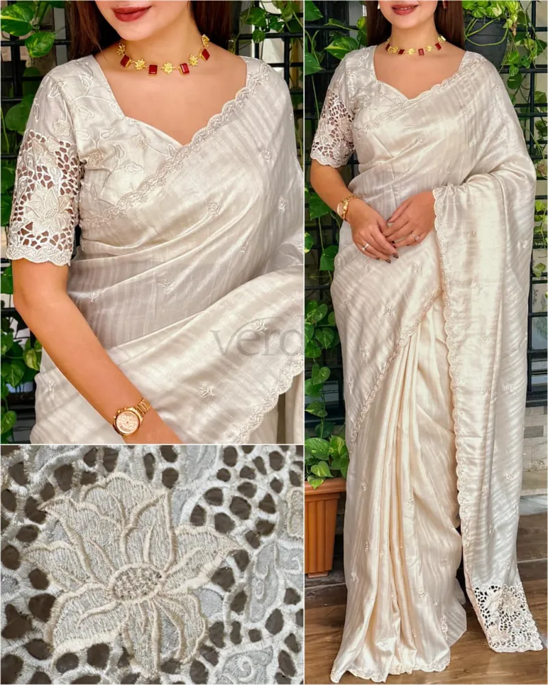 Tussar Cotton Saree with Blouse view 2