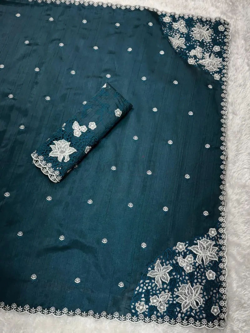 Tussar Cotton Saree with Blouse view 12