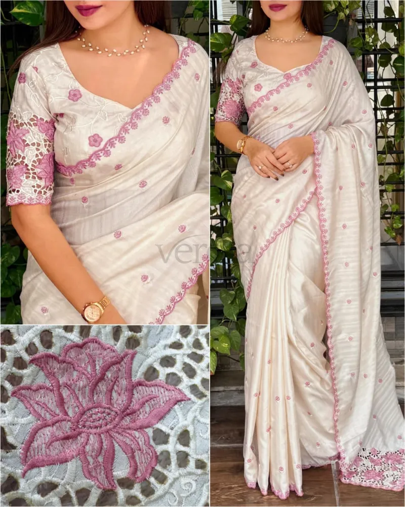 Tussar Cotton Saree with Blouse view 4