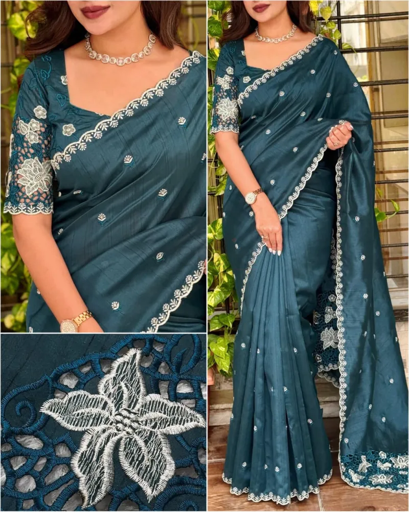 Tussar Cotton Saree with Blouse view 6
