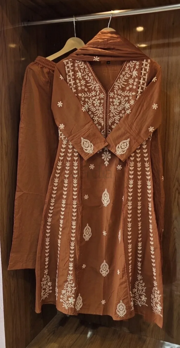 Designer Mul Cotton kurta set view 2