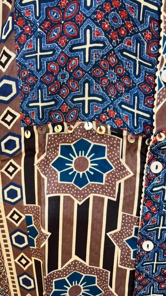 Trendy crepe shirts with Ajrakh print view 2