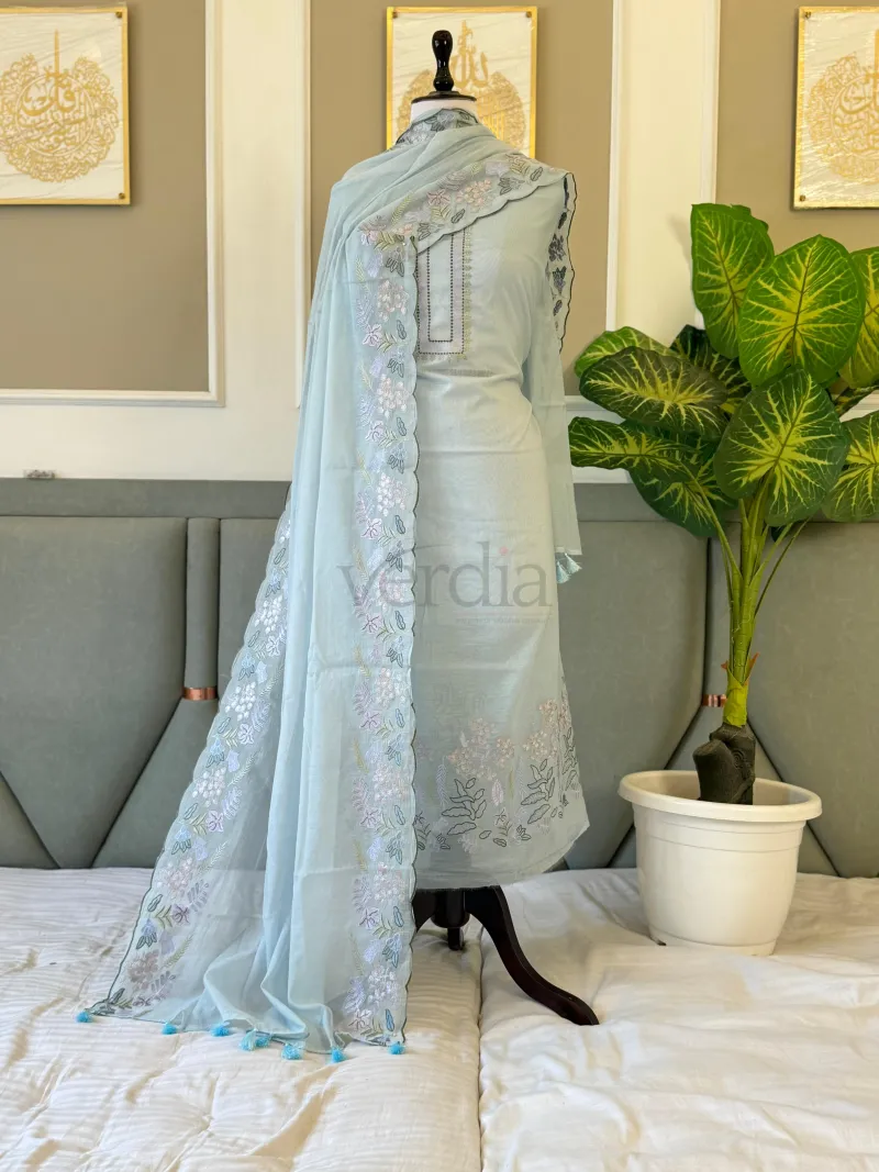 Mal Chanderi Unstitched Churidhar Material view 2