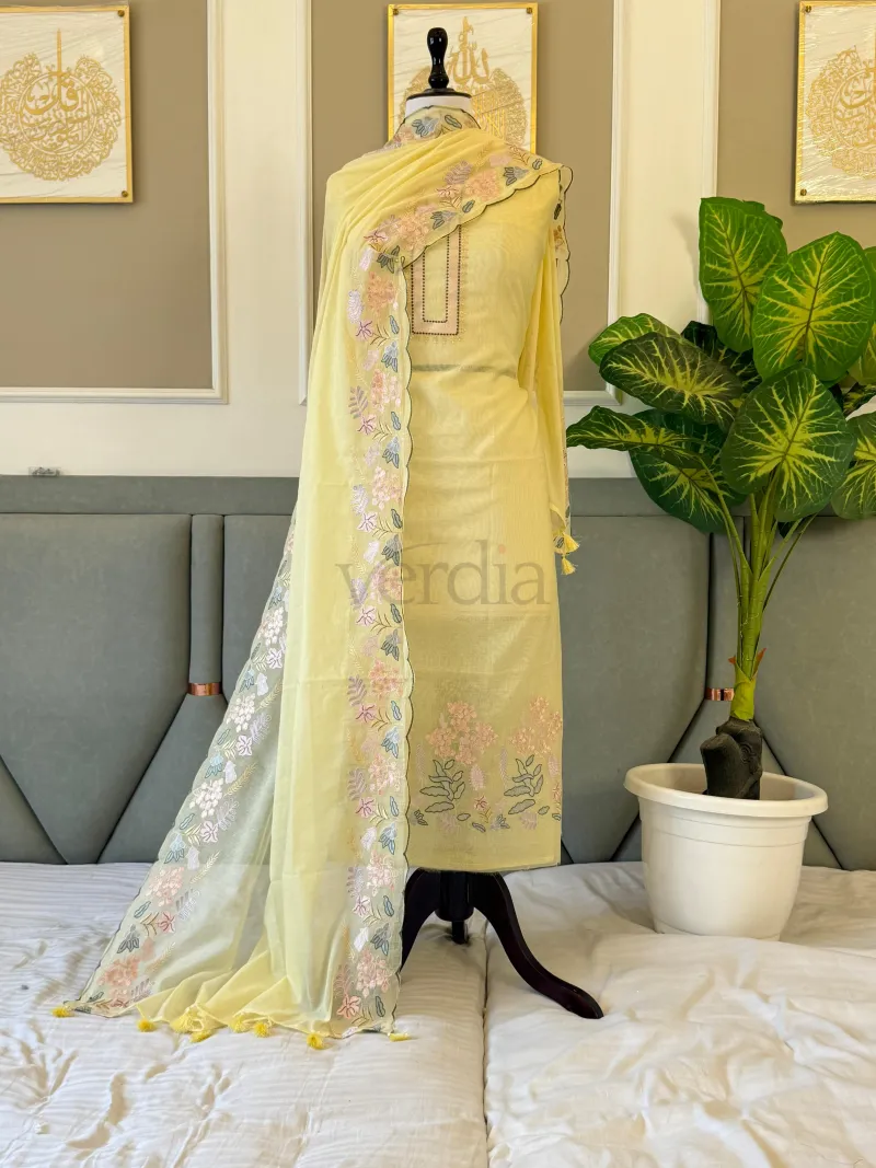 Mal Chanderi Unstitched Churidhar Material