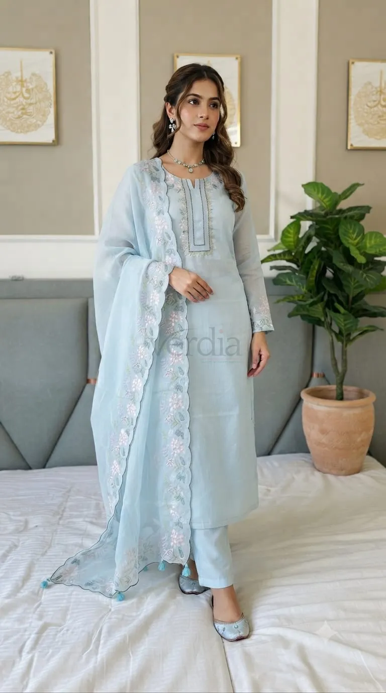 Mal Chanderi Unstitched Churidhar Material