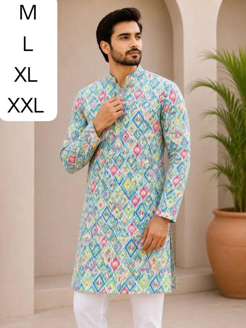 Printed Kurta collection in heavy cotton fabric view 5