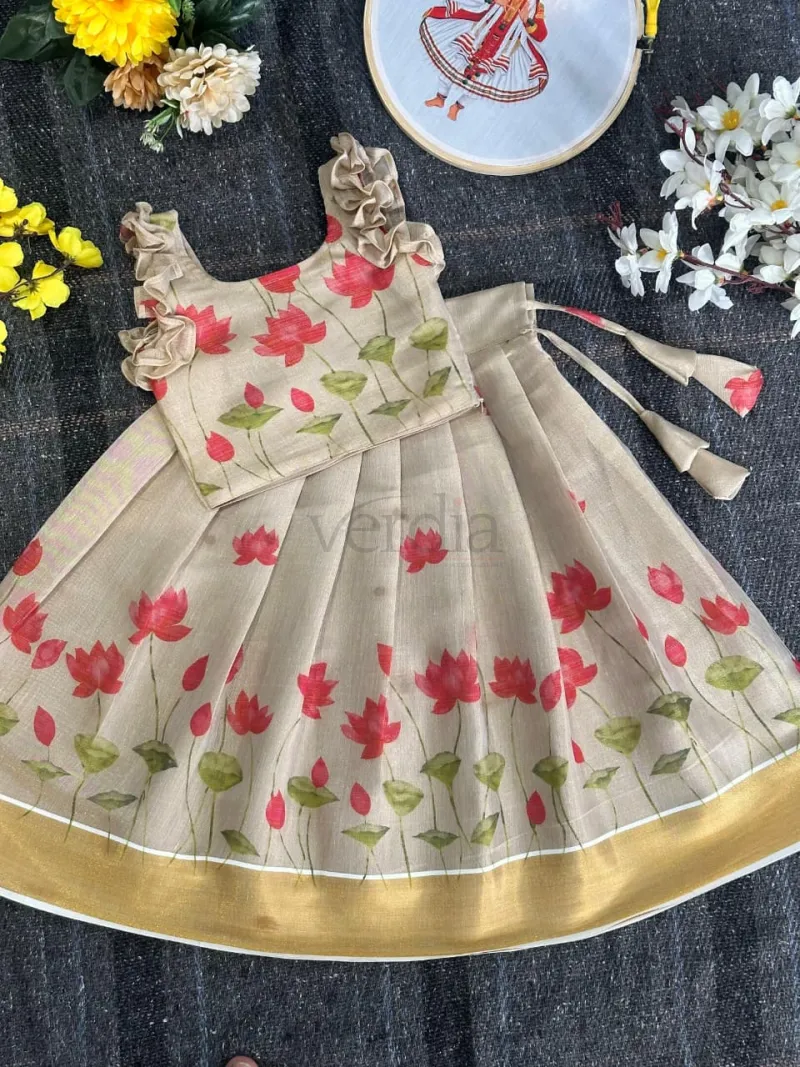 Lotus Bloom Onam Collection featuring  premium Tissue Silk