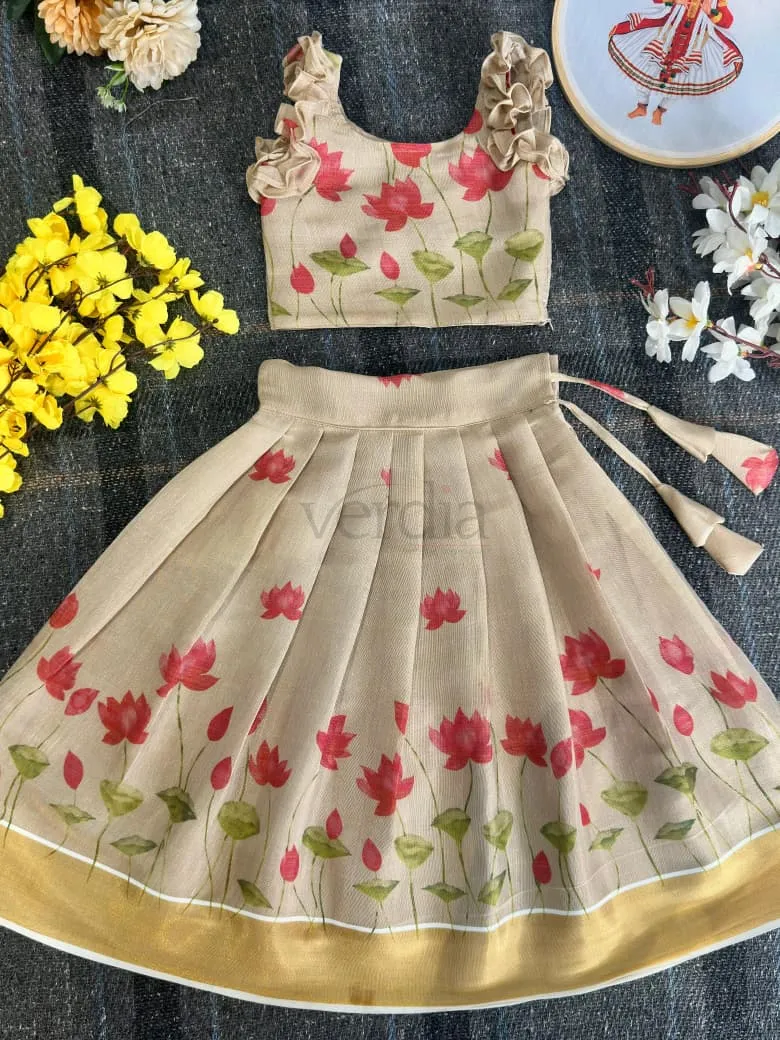 Lotus Bloom Onam Collection featuring  premium Tissue Silk view 4