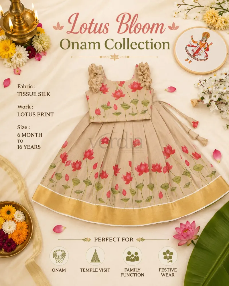 Lotus Bloom Onam Collection featuring  premium Tissue Silk view 5
