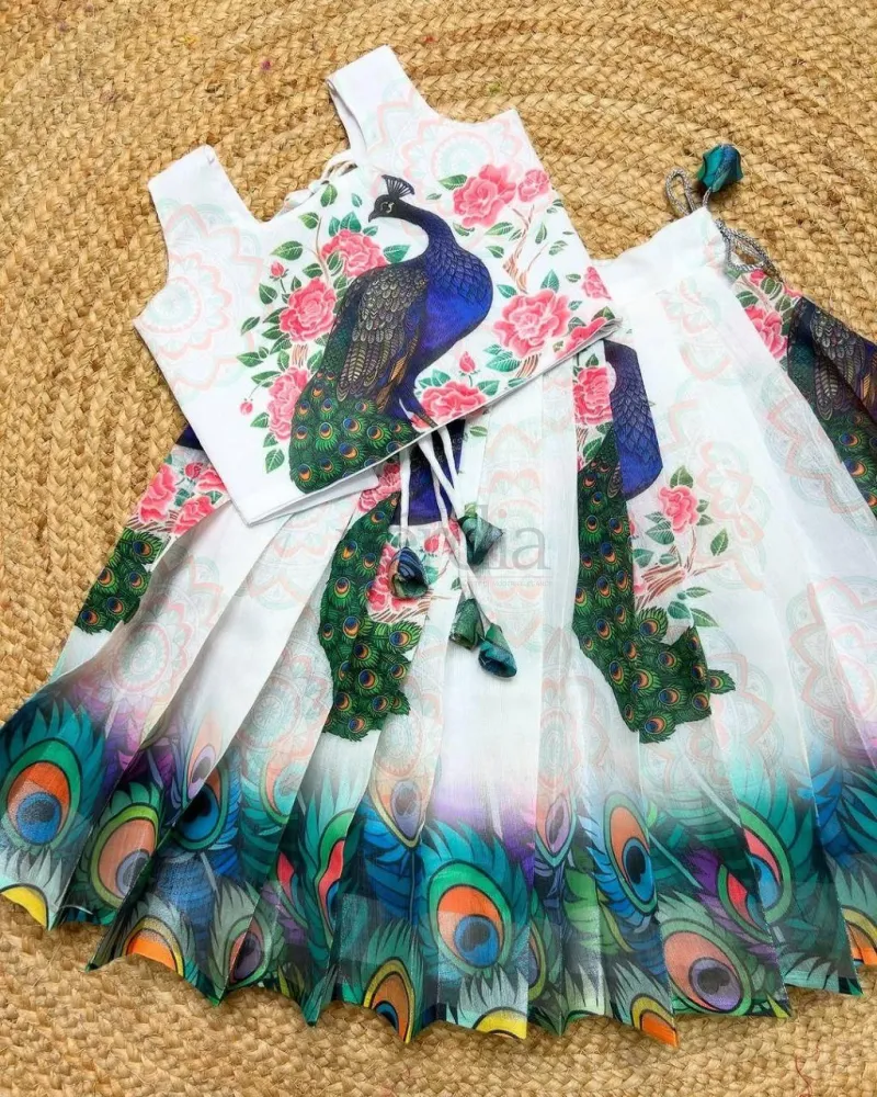 Chinon Silk Lehenga Choli for Kids view 2