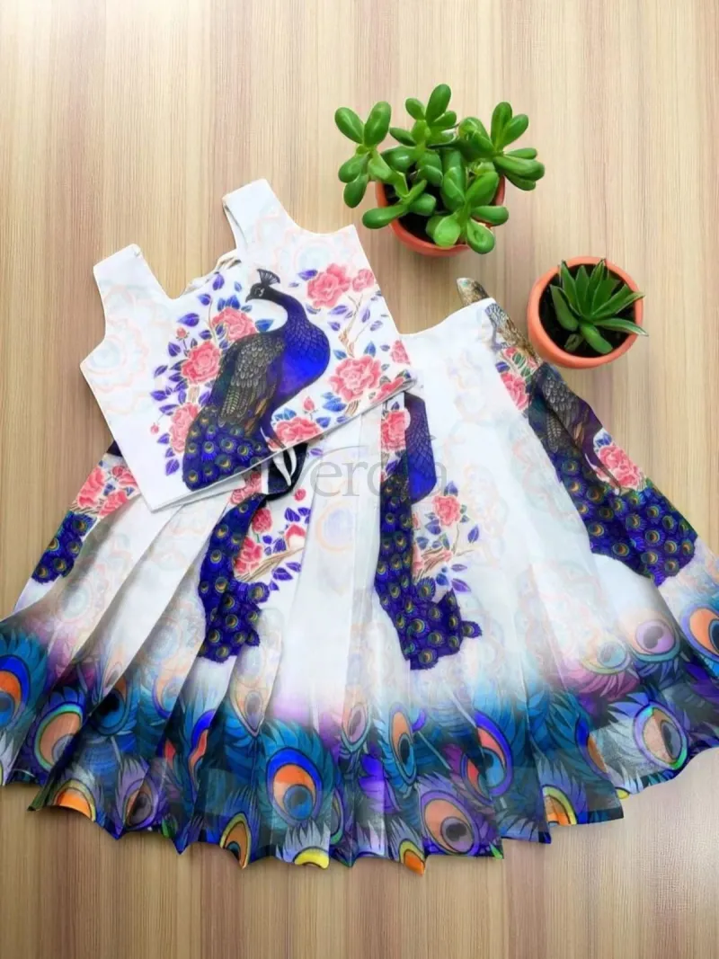 Chinon Silk Lehenga Choli for Kids view 5