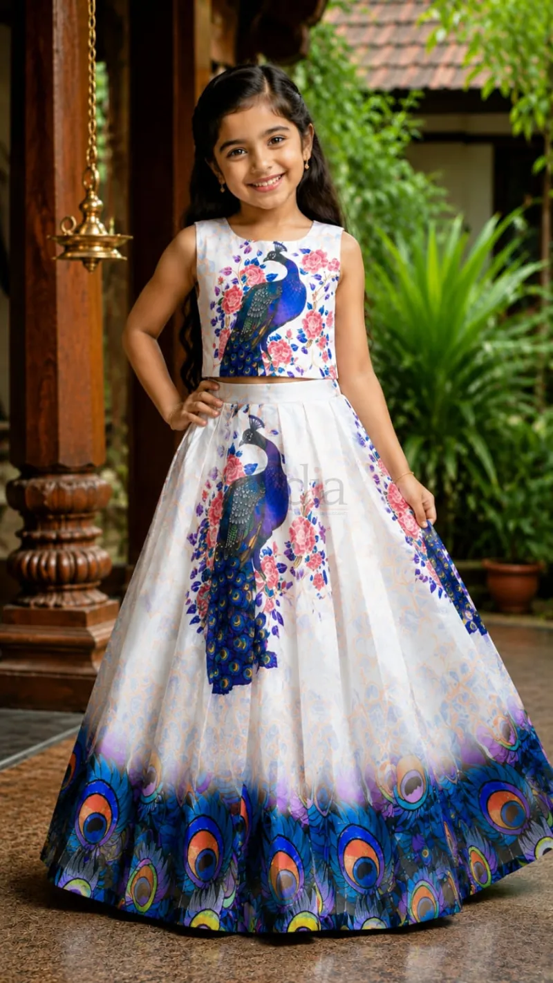 Chinon Silk Lehenga Choli for Kids