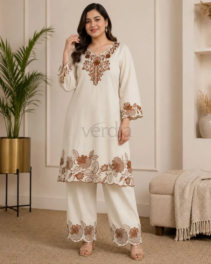 Designer Pakistani Embroidery Cord Sets featuring unique sleeves
