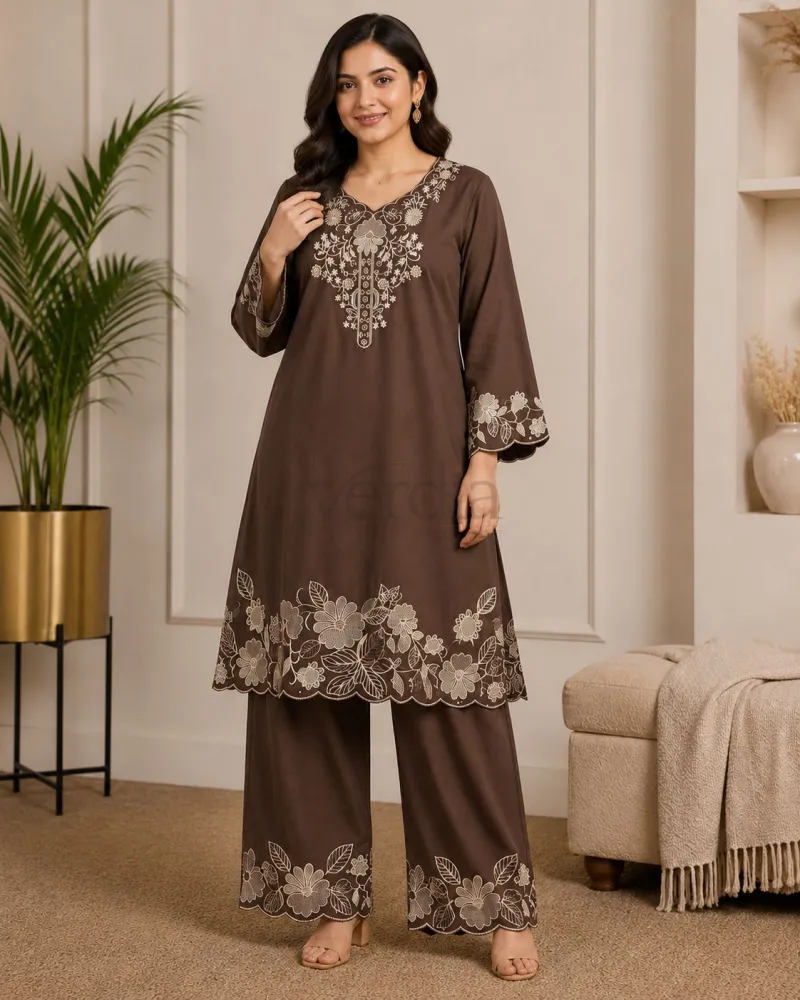 Designer Pakistani Embroidery Cord Sets featuring unique sleeves